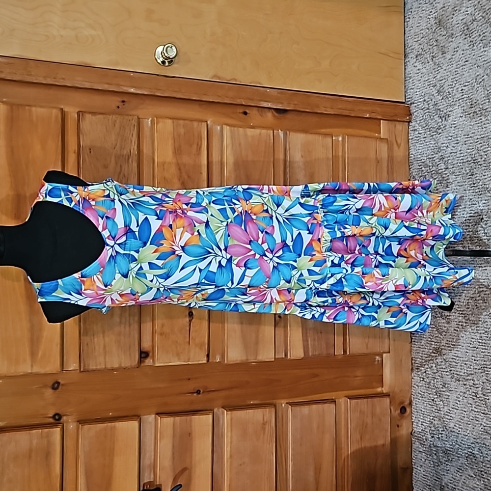 Caribbean Joe Colorful Floral Maxi Dress